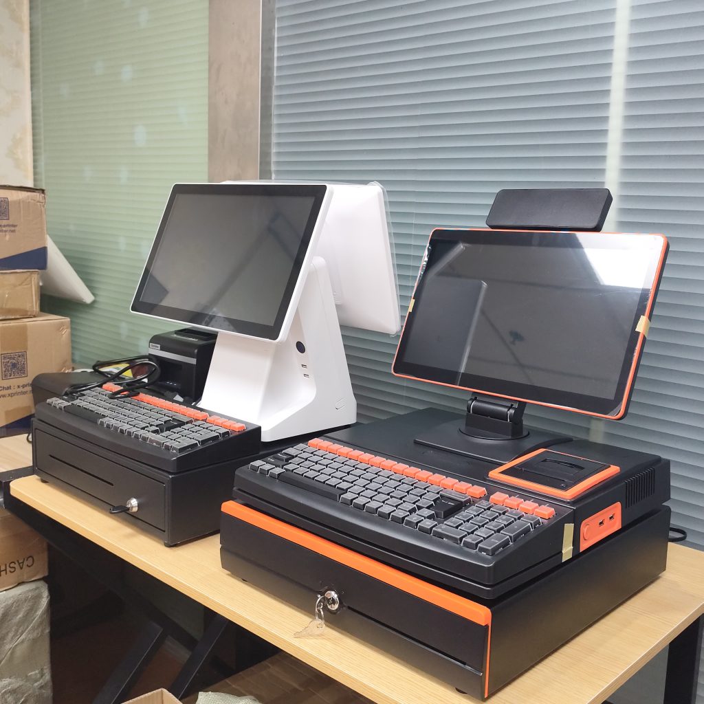 秘奥黑橙色键盘式收银机：开启全球零售新时代的智能收银利器